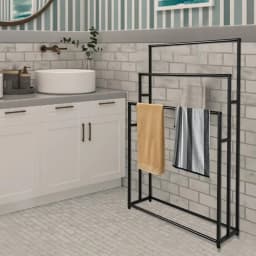 Towel Holder, Standing Towel Rail with 3 Towel Rails, Large Towel Rack,Freestanding, Metal,for Drying Towels for Bedroom or Pool