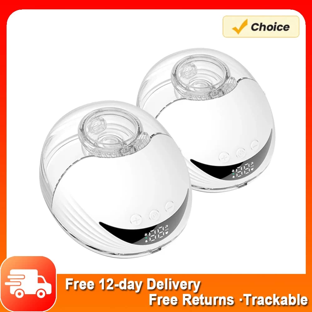 MY-375 Portable Hands Free Breast Pump Wearable Electric Breast Pump Lightweight with LED Display 4 Modes & 12 Levels