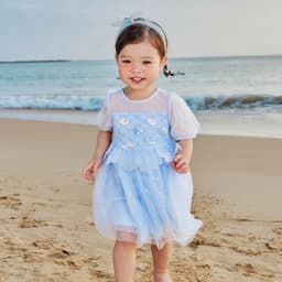 Mini Bala Girls Mermaid Mesh Dress Baby Lightweight Soft Embroidered Sweet Princess Dress