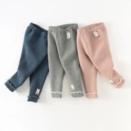 Dave Bella Children's Pants New Winter Girls' Casual Fashion Cute Tight Pants Plush Warm Leggings Sport Outdoor DB4237950