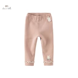 Dave Bella Children's Pants New Winter Girls' Casual Fashion Cute Tight Pants Plush Warm Leggings Sport Outdoor DB4237950