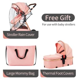 High Landscape 3 in 1 Baby Stroller Convertible Baby Pram with Car Seat Multifunction Infant Pushchair Easy Folding Travel Pram