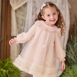 Dave Bella Children Princess Mesh Dress Girls Clothes Autumn Spring Long Sleeve Kids Elegant Dress Sweet Outdoor Party DB1261889
