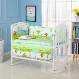 6Pcs Baby Nursery Cot Bedding Set Crib Matress Sets Crib Bumper kit berço para bebê (4Bumpers+Matress+Pillow)