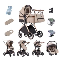 Baby Stroller 3 in 1 Easy Folding Multifunctional Stroller Travel Portable Baby Carriage Safety Seat EU Standard for Newborn