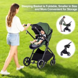 Baby Stroller 3 in 1 Easy Folding Multifunctional Stroller Travel Portable Baby Carriage Safety Seat EU Standard for Newborn