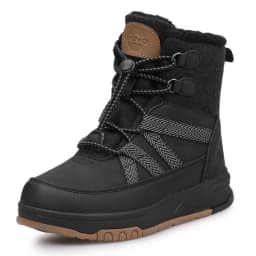 Uovo Winter Kids Boots Black Water-Repellent, Warm Plush Lining, Slip-Resistant Sole, EU 33-40