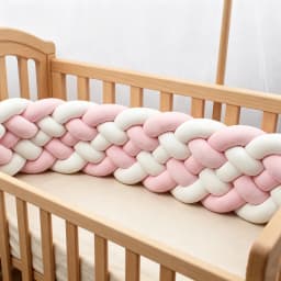 Stylish Braided Crib Bumper, Decorative Anti-Collision Bed Surround for Nursery Nursery Braided Crib Cushion Baby Bed Bumper