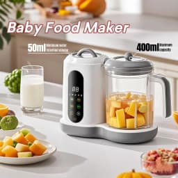 Multifunctional Baby Food Maker Automatic Baby Food Processor Steamer Food Mills Puree Blender Milk Warmer With Temp Display