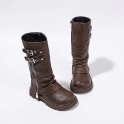 Spring Autumn New Kids Fashion High Boots Classic Black Brown Girls School Causal Leather Boots Catwalk Children Platform Boots