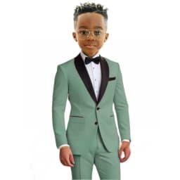 Hot Sale Boy's Solid Suit Set 2 Pieces Jacket Pants Formal Shawl Lapel Kids Tuxedo For Birthday Party School Performance Wear