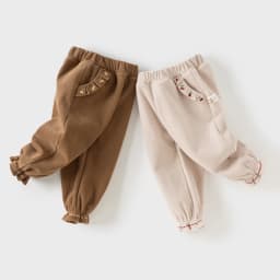 Dave Bella Girls Baby Winter Fashion Casual Pants Loose Comfortable Sweet Cute Embroidery Children's Pants Outdoor DB4253746
