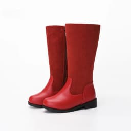 Winter Outdoor Children's Riding Boots Solid Color Warm Furry Girls Fashion Long Boots Black Red Simple Kids Plush Boots Zipper