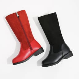 Winter Outdoor Children's Riding Boots Solid Color Warm Furry Girls Fashion Long Boots Black Red Simple Kids Plush Boots Zipper