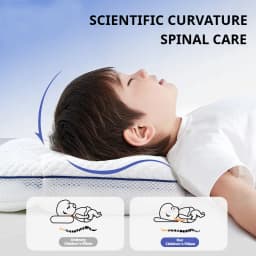 AIBEDILA Kids Pillow 2-8 Years Comfortable Orthopedic Spine Support Toddler 2-Sided Breathable Pillow Children's for Sleeping 