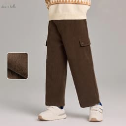 Dave Bella Children Wide Leg Knitted Pants Winter Autumn Velvet Thicken Boys Girls Straight Pants Casual Warm Trousers DK4254299