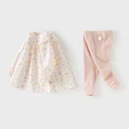 Dave Bella Girls Tops Trousers Suits Spring Autumn Floral Print Pullover Elastic Pants Two-piece Sets Children Clothes DB1260561