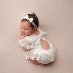 Baby Girl Lace Ruffle Open Back Romper Bow Headband Newborn Photography Props Infant Photo Shoot Outfit Newborn Prop