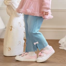 Dave Bella Jeans Pant Autumn Children Spring Clothes Denim Blue Girls Bell-bottom Trousers Bow Fashion Outdoor Elastic DB3261732