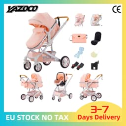 3-in-1 Newborn High Landscape Baby Stroller | Detachable Infant Car Seat, Breathable Summer Pushchair, Light Aluminum Foldable Travel Baby Pram