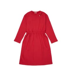 Kids Dress 2026 New Autumn N21 Girls Cute Long Sleeve Sweatshirt Dresses CORAL RED LS MIDI SWEAT DRESS WITH LOGO AROUND NECK