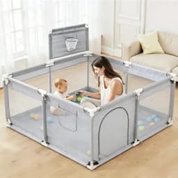 Playpen For Baby, Easy To Install Play Pens for Babies and Toddlers,Baby Play Yards Children Corrals Safety Fence For Baby Indoor Outdoor Baby Fence