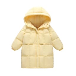 2026 new children's letter printed down jacket boys' and girls' medium and long cotton jacket baby wash free thickened warm jack