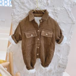 New Winter Infants Corduroy Thicken Warm Rompers Korean Style Toddlers Kids Clothes Newborn Baby Boys Casual Jumpsuits
