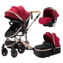 Newborn Baby Stroller 3 in 1 with Car Seat High View Baby Stroller with Sitting and Lying Function Multifunctional Baby Stroller