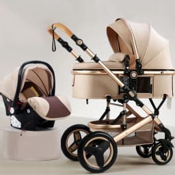 Newborn Baby Stroller 3 in 1 with Car Seat High View Baby Stroller with Sitting and Lying Function Multifunctional Baby Stroller