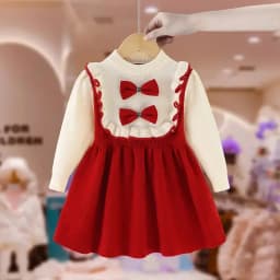Winter girl's baby clothes dress for newborn 1st birthday lamb wool velvet thick warm floral dresses girls' baby clothing dress