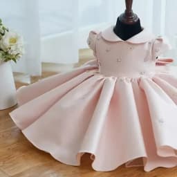 Birthday Party Pink Dresses For Baby Children Infant Clothes Gown Matching Girls Princess Toddler Baptism VestidosBig Bow Ball