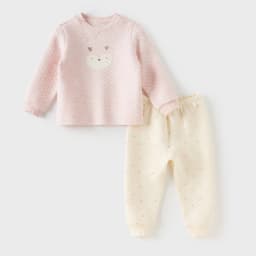 Dave Bella Children's Home Wear Set Winter Girls' Boys' Autumn Clothes Long Pants with Cotton Clip Two Piece Set DB4253856