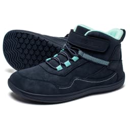 HOBIBEAR Kids Mid-Barefoot Shoes Big/Kid Wide Toe Box Zero Drop Artificial Leather Hook-Loop Outdoor Boots