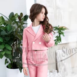 Gril Suits Fashion Peak Lapel Double Breasted Kids Clothes Wedding Birthday Party Graduation Ceremony Girl Clothing 2 Pieces