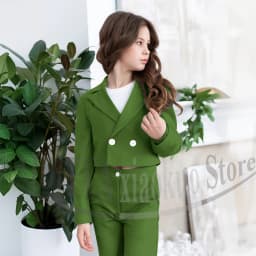Gril Suits Fashion Peak Lapel Double Breasted Kids Clothes Wedding Birthday Party Graduation Ceremony Girl Clothing 2 Pieces