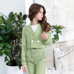 Gril Suits Fashion Peak Lapel Double Breasted Kids Clothes Wedding Birthday Party Graduation Ceremony Girl Clothing 2 Pieces