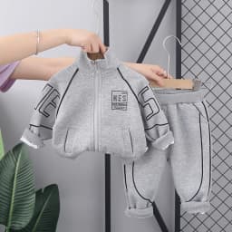 Autumn Baby Boys Clothes Suit Children Jacket Pants 2Pcs/Sets Kid Clothing Infant Costume Toddler Tracksuits Black