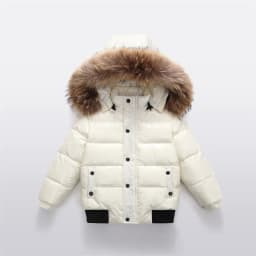 2-10Y Children's Genuine Down Jacket Kids Large Fur Collar Thickened Boys Girls Warm Jacket Waterproof Teenagers Winter Coat