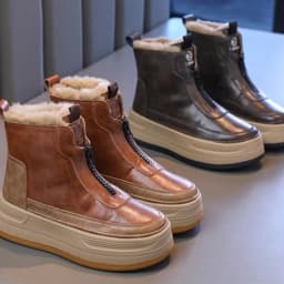 Kids Short Boots Handsome Comfortable Fur Children Fashion Boots Soft Bottom 2026 Brand New Boys Girls Ankle Boots Front Zipper