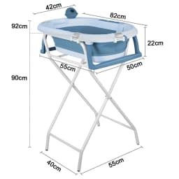 Baby Bathtub with Stand, Foldable Bathtub with Non-Slip Stand, Bath Mat and Bathtub Insert for Newborns and Toddlers