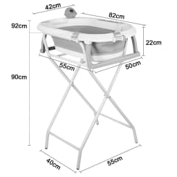 Baby Bathtub with Stand, Foldable Bathtub with Non-Slip Stand, Bath Mat and Bathtub Insert for Newborns and Toddlers