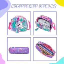 Backpack for Girls 16" Backpacks for Girls for School Sequin Backpack with Lunch Box for Elementary Students