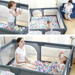 Baby Playpen Large Kids Safety Fence Indoor Toddler Activity Center Breathable Mesh Baby Crawling Play Yard