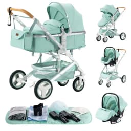 Luxury High Landscape 3-in-1 Baby Stroller Reversible Riding Direction Compact Fold Solid Structure All Weather Infant Pushchair Home & Travel