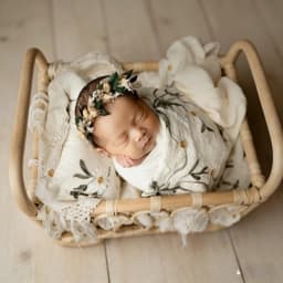 Newborn Photography Props Daisy Floral Muslin Swaddle Blanket Baby Photo Shoot Wrap Infant Studio Prop