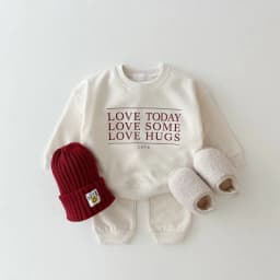 2026 Autumn New Baby Long Sleeve Clothes Set Kids Sports Clothing Suit Winter Warm Children Letter Print Sweatshirt Outfits