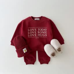 2026 Autumn New Baby Long Sleeve Clothes Set Kids Sports Clothing Suit Winter Warm Children Letter Print Sweatshirt Outfits