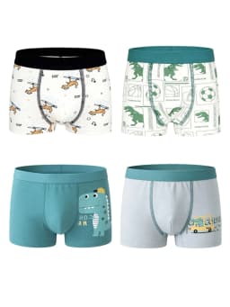 16 Pack Kids Cotton Boxer Umderwear High Elastic Waist and Breathable Underpants for Boys