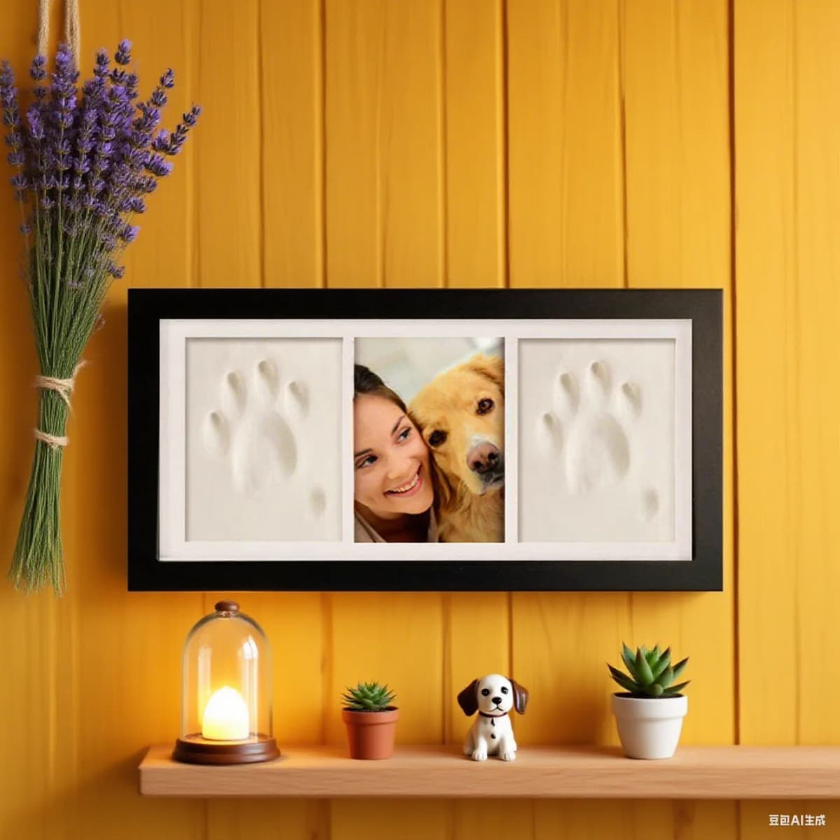 Newborn Hand Footprint Clay Photo Frame Six-Grid Commemorative Frame With Custom ID Tag Baby Memory Keepsake Gift For Infant